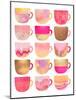 Pretty Pink Coffee Cups-Elisabeth Fredriksson-Mounted Giclee Print