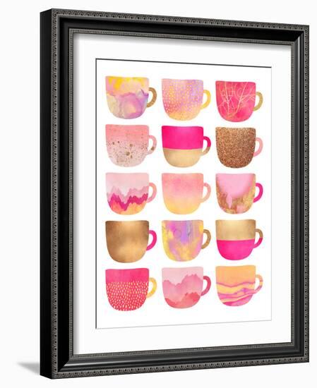 Pretty Pink Coffee Cups-Elisabeth Fredriksson-Framed Giclee Print