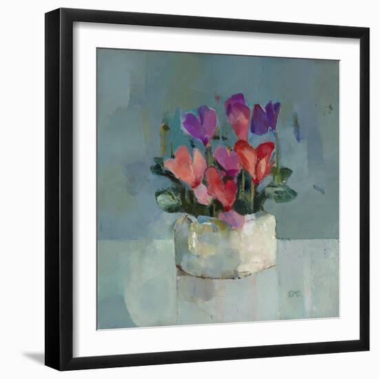 Pretty Pot of Cyclamen-Sarah Simpson-Framed Giclee Print