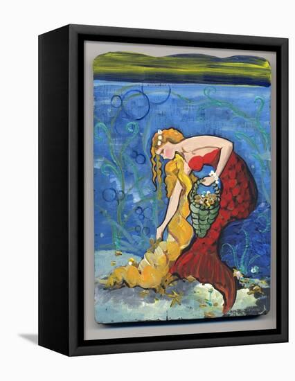 Pretty Red Mermaid-sylvia pimental-Framed Stretched Canvas