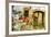 Pretty Village Greek Style - Artwork In Retro Style-Maugli-l-Framed Premium Giclee Print