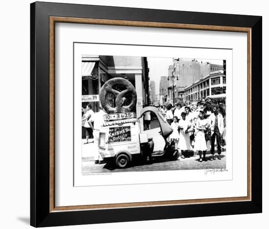 Pretzel Vendor, Brooklyn, New York, c.1956-null-Framed Art Print