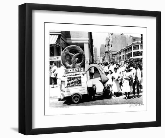 Pretzel Vendor, Brooklyn, New York, c.1956-null-Framed Art Print