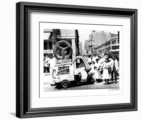 Pretzel Vendor, Brooklyn, New York, c.1956-null-Framed Art Print