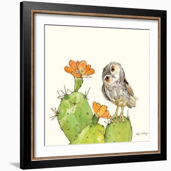 Prickly Pear and Elf Owl-Robbin Rawlings-Framed Premium Giclee Print