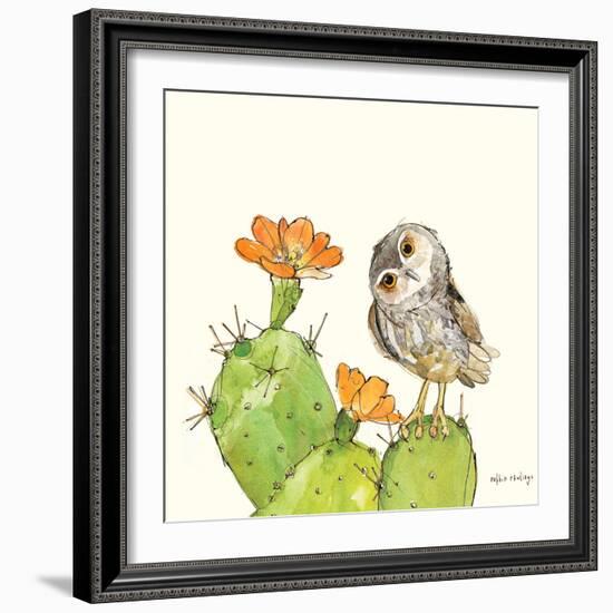 Prickly Pear and Elf Owl-Robbin Rawlings-Framed Premium Giclee Print