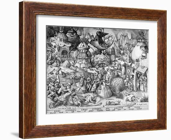 Pride, from the Seven Deadly Sins, Engraved by Pieter Van Der Heyden, 1558-Pieter Bruegel the Elder-Framed Giclee Print