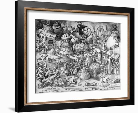 Pride, from the Seven Deadly Sins, Engraved by Pieter Van Der Heyden, 1558-Pieter Bruegel the Elder-Framed Giclee Print