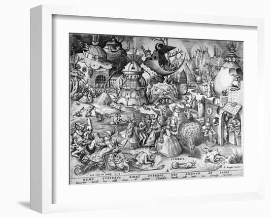 Pride, from the Seven Deadly Sins, Engraved by Pieter Van Der Heyden, 1558-Pieter Bruegel the Elder-Framed Giclee Print