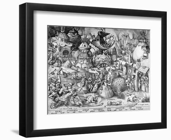 Pride, from the Seven Deadly Sins, Engraved by Pieter Van Der Heyden, 1558-Pieter Bruegel the Elder-Framed Giclee Print