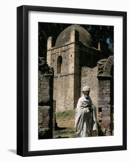 Priest Caretaker, Kuskuam (Kusquam) Church, Gondar, Ethiopia, Africa-David Poole-Framed Photographic Print