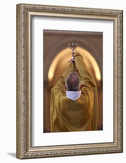 Priest During Eucharist Celebration, Paris, France, Europe-Godong-Framed Photographic Print