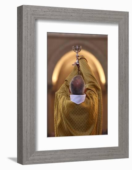 Priest During Eucharist Celebration, Paris, France, Europe-Godong-Framed Photographic Print