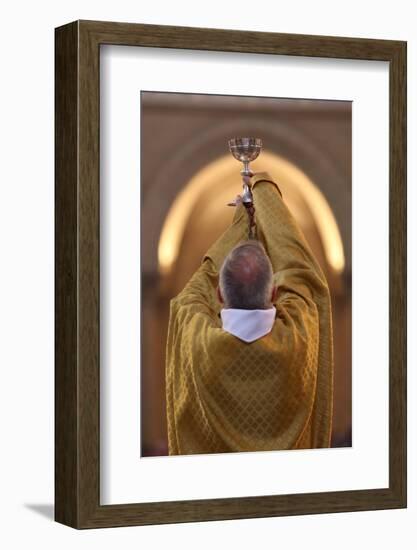 Priest During Eucharist Celebration, Paris, France, Europe-Godong-Framed Photographic Print