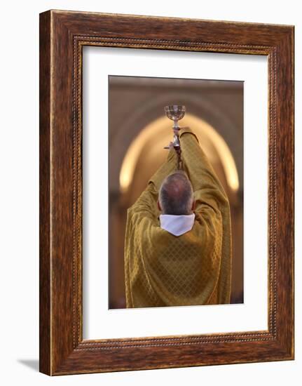 Priest During Eucharist Celebration, Paris, France, Europe-Godong-Framed Photographic Print