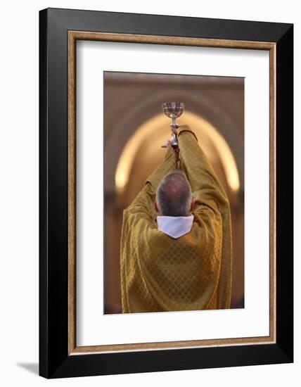 Priest During Eucharist Celebration, Paris, France, Europe-Godong-Framed Photographic Print