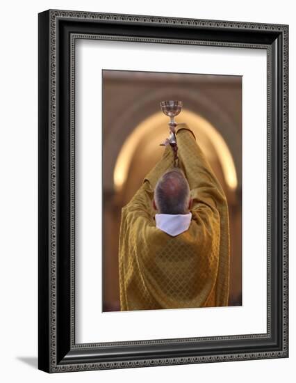 Priest During Eucharist Celebration, Paris, France, Europe-Godong-Framed Photographic Print