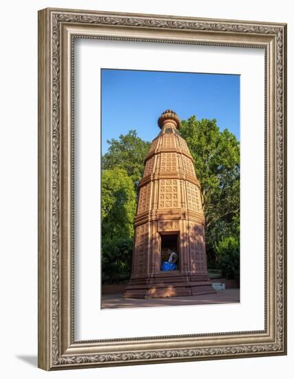 Priest in a temple at Goverdan ecovillage, Maharashtra, India, Asia-Godong-Framed Photographic Print