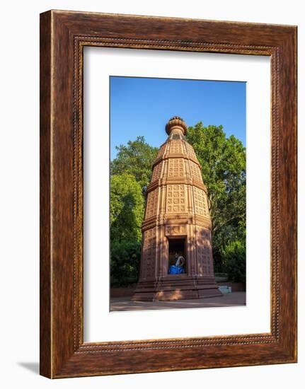 Priest in a temple at Goverdan ecovillage, Maharashtra, India, Asia-Godong-Framed Photographic Print