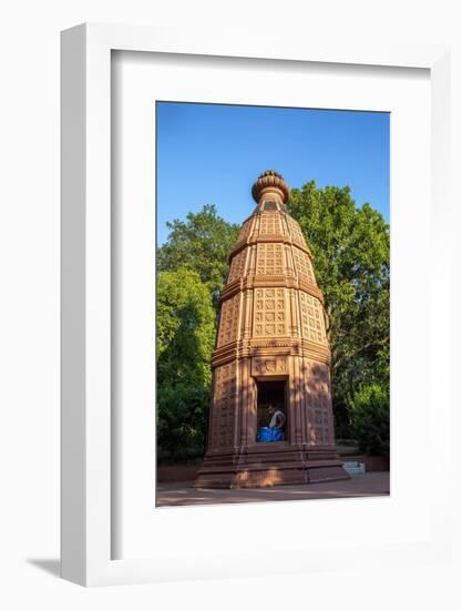 Priest in a temple at Goverdan ecovillage, Maharashtra, India, Asia-Godong-Framed Photographic Print