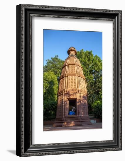 Priest in a temple at Goverdan ecovillage, Maharashtra, India, Asia-Godong-Framed Photographic Print