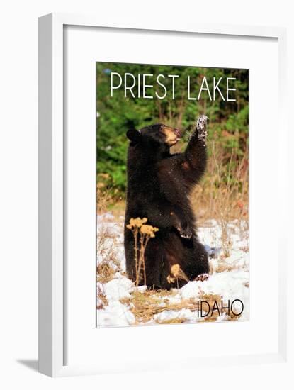 Priest Lake, Idaho - Bear Playing-Lantern Press-Framed Art Print