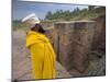 Priest Outside the Sunken Rock Hewn Church of Bet Giyorgis, Lalibela, Ethiopia-Gavin Hellier-Mounted Photographic Print