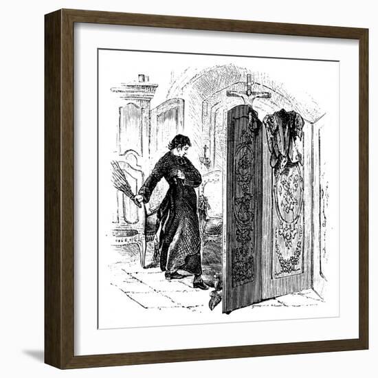 Priest Whipping a Penitent with a Birch, C1876-null-Framed Giclee Print