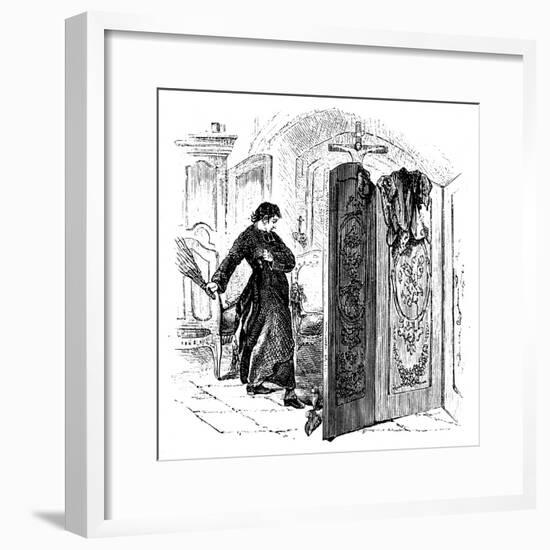 Priest Whipping a Penitent with a Birch, C1876-null-Framed Giclee Print