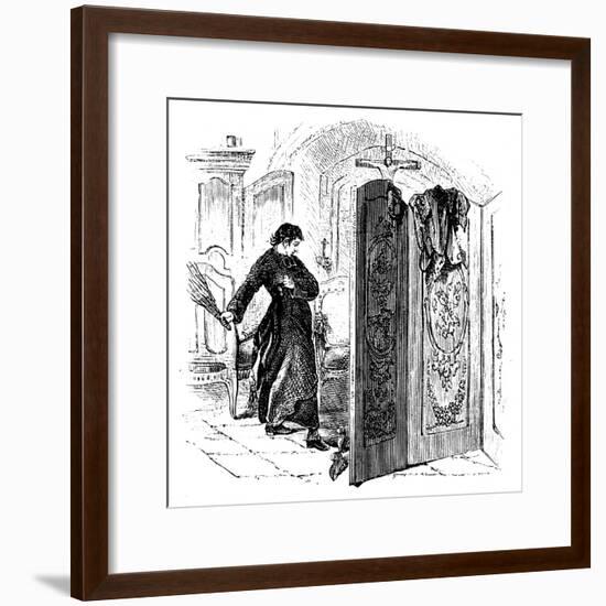 Priest Whipping a Penitent with a Birch, C1876-null-Framed Giclee Print