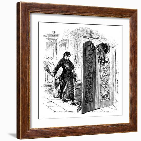 Priest Whipping a Penitent with a Birch, C1876-null-Framed Giclee Print