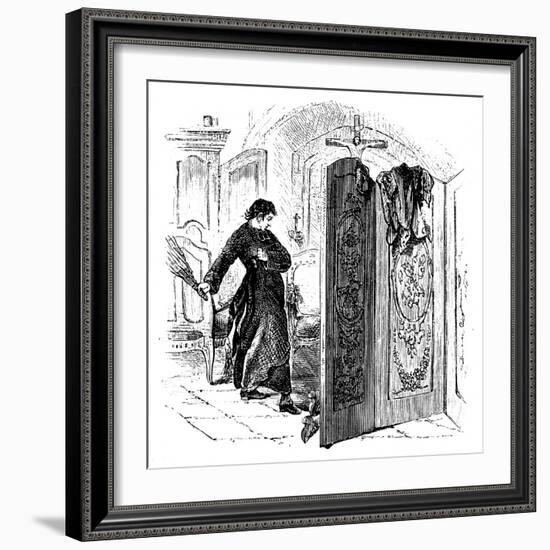 Priest Whipping a Penitent with a Birch, C1876-null-Framed Giclee Print