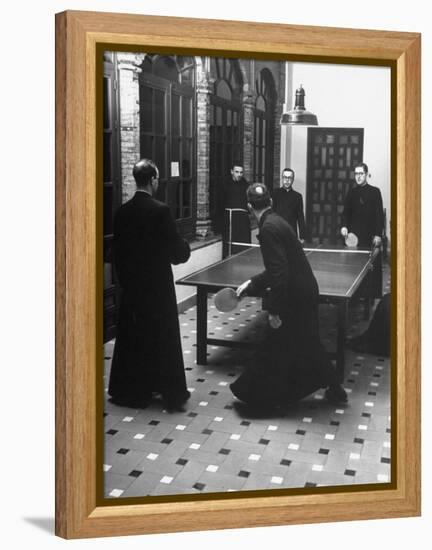 Priests Playing Ping-Pong at Social School-Dmitri Kessel-Framed Premier Image Canvas