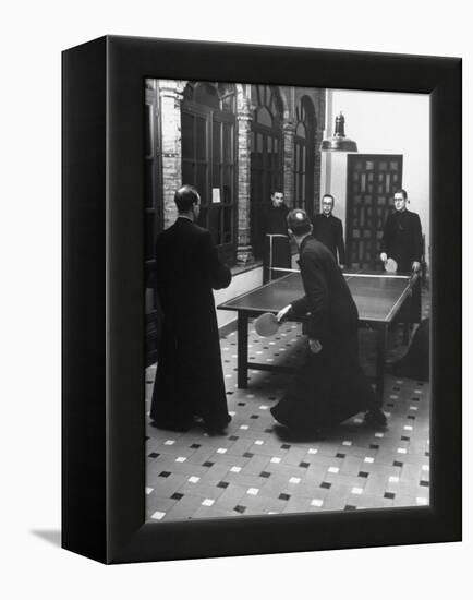Priests Playing Ping-Pong at Social School-Dmitri Kessel-Framed Premier Image Canvas