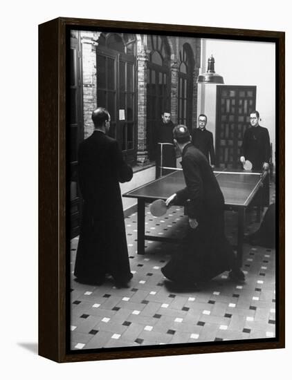 Priests Playing Ping-Pong at Social School-Dmitri Kessel-Framed Premier Image Canvas