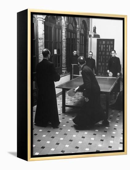 Priests Playing Ping-Pong at Social School-Dmitri Kessel-Framed Premier Image Canvas