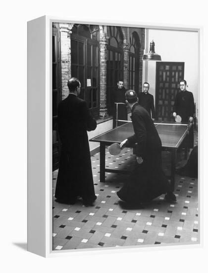 Priests Playing Ping-Pong at Social School-Dmitri Kessel-Framed Premier Image Canvas