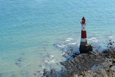 Aerial Photography of a Lighthouse and Sea near Beachy Head in England-prill-Photographic Print