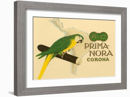 Prima-Nora Cigar Label, Parrot-null-Framed Premium Giclee Print