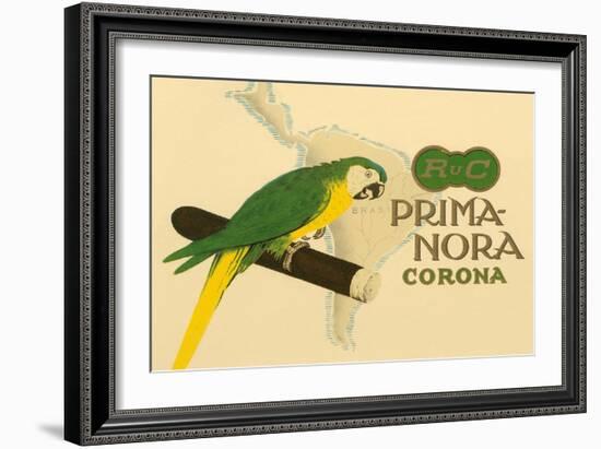 Prima-Nora Cigar Label, Parrot-null-Framed Premium Giclee Print