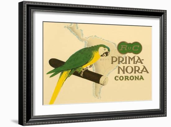 Prima-Nora Cigar Label, Parrot-null-Framed Art Print