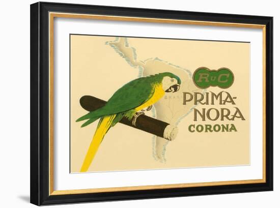 Prima-Nora Cigar Label, Parrot-null-Framed Art Print