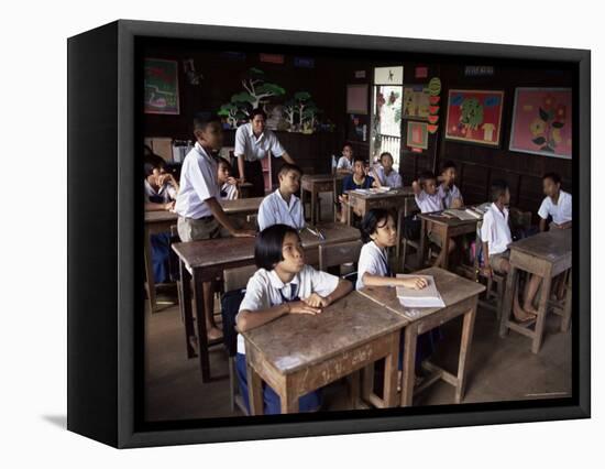 Primary School, Bangkok, Thailand, Southeast Asia-Michael Jenner-Framed Premier Image Canvas