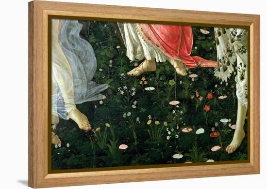 Primavera: Detail of Flowers-Sandro Botticelli-Framed Premier Image Canvas