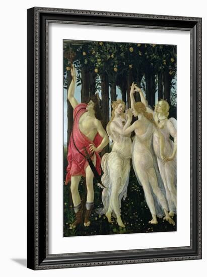 Primavera: Detail of the Three Graces and Mercury-Sandro Botticelli-Framed Giclee Print