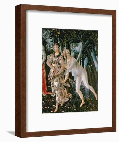 Primavera: Detail of the Zephyr, and Flora as the Hour of Spring-Sandro Botticelli-Framed Premium Giclee Print