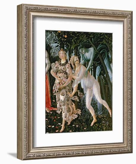 Primavera: Detail of the Zephyr, and Flora as the Hour of Spring-Sandro Botticelli-Framed Giclee Print