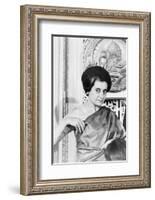 Prime Minister Indira Gandhi of India at the National Press Club Washington, 1966-Warren K^ Leffler-Framed Photographic Print