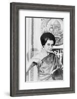 Prime Minister Indira Gandhi of India at the National Press Club Washington, 1966-Warren K^ Leffler-Framed Photographic Print