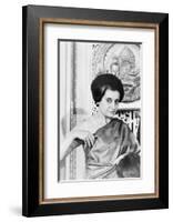 Prime Minister Indira Gandhi of India at the National Press Club Washington, 1966-Warren K^ Leffler-Framed Photographic Print